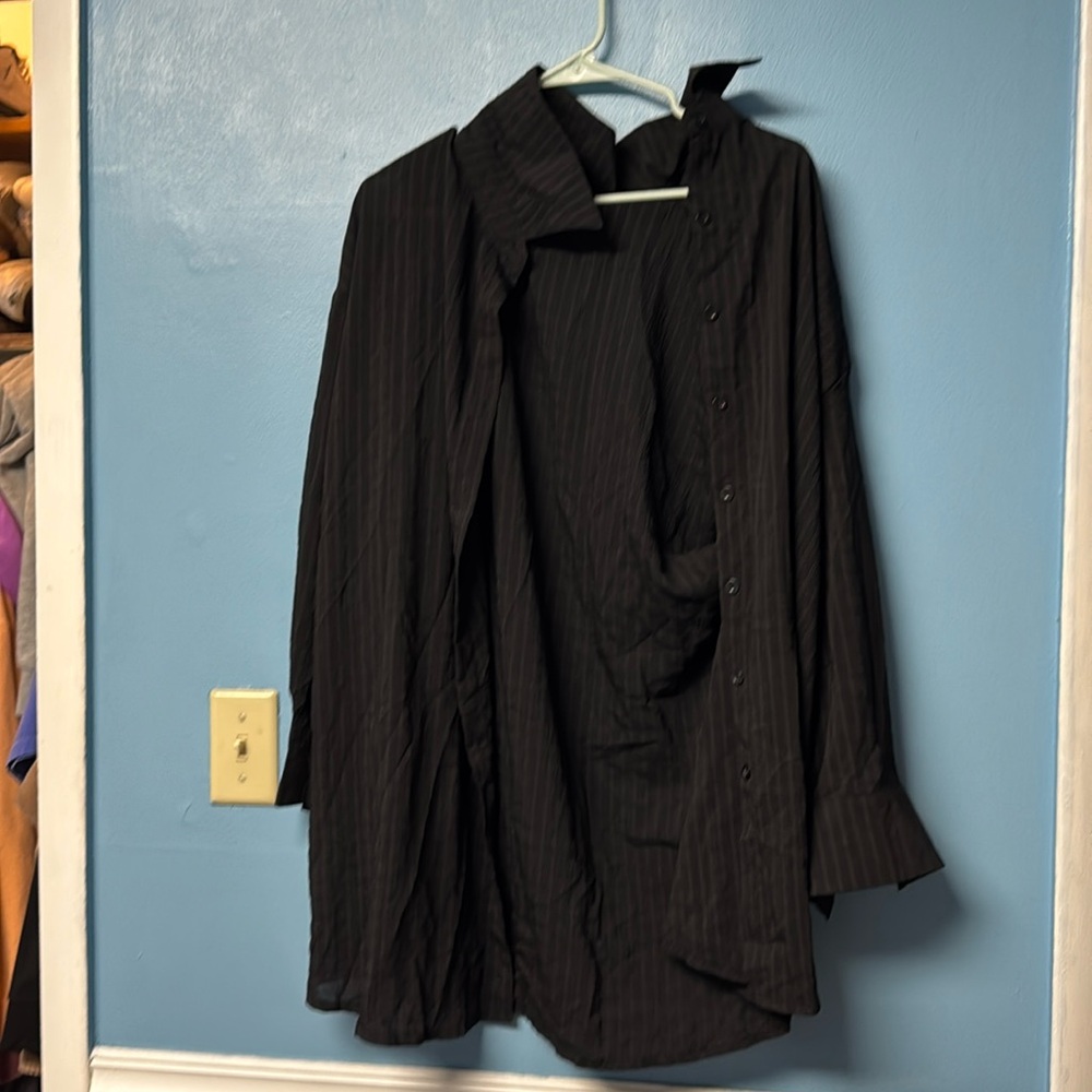 SHEIN black coverup with buttons